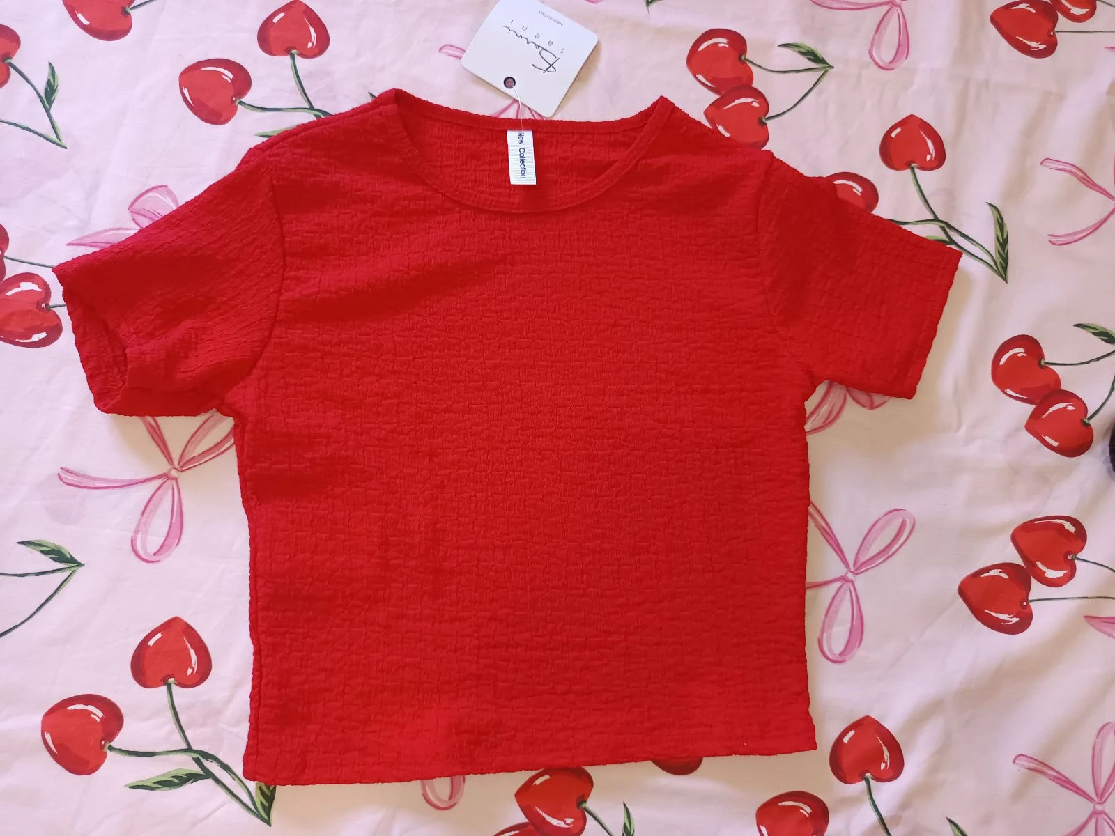 Top crop rojo texturizado - Barni Saeni (Nuevo con etiqueta) - Made in Italy